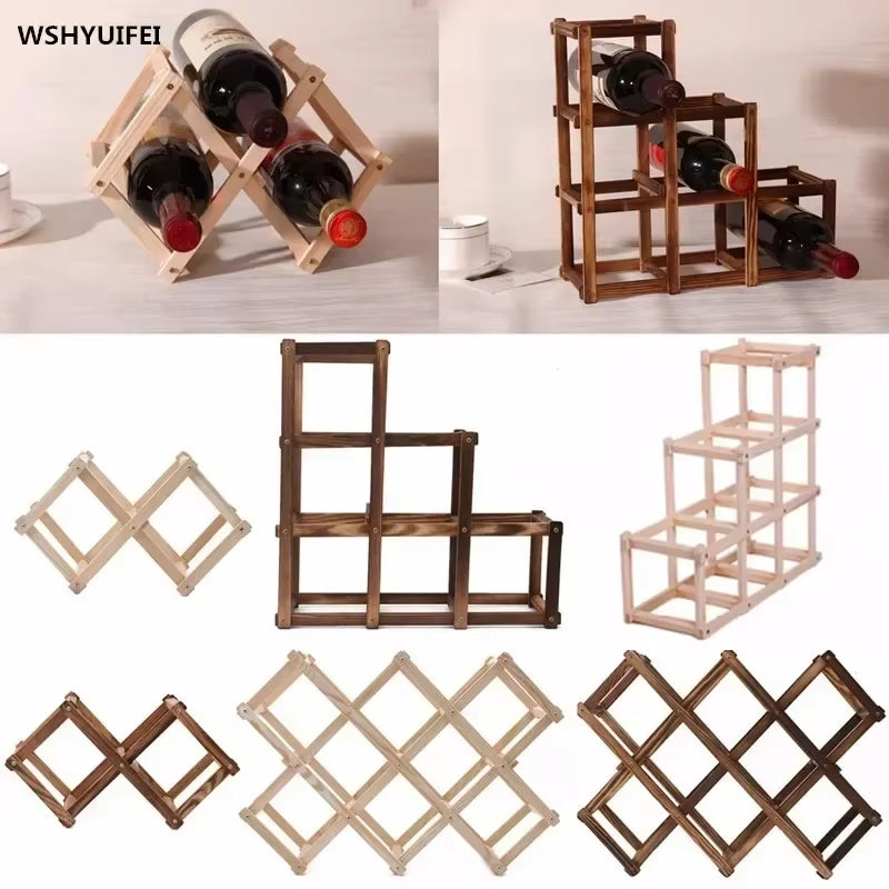 Wooden Red Wine Rack 3/6/10 Bottle Mount Kitchen Holder Exhibition Organizer Home Decoration Storage Rack