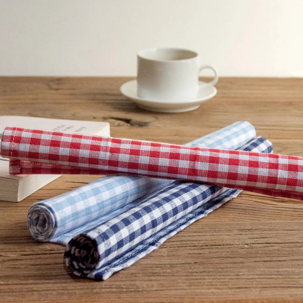 Japanese Style Dinning Table Mat Dining Tea Coaster Plaid Non-Slip Placemat Coffee Pad Food Cloth Pads Kitchen Home Decor식탁매트
