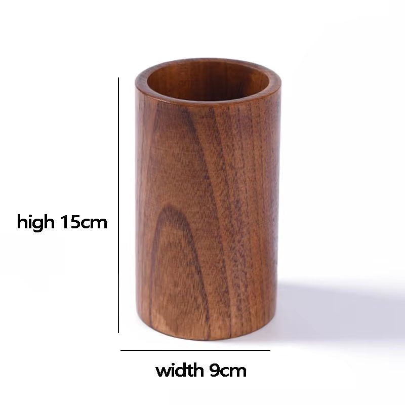 7Pcs/Set Teak Natural Wood Tableware Spoon Ladle Turner Rice Colander Soup Skimmer Cooking Spoon Scoop Kitchen Reusable Tool Kit