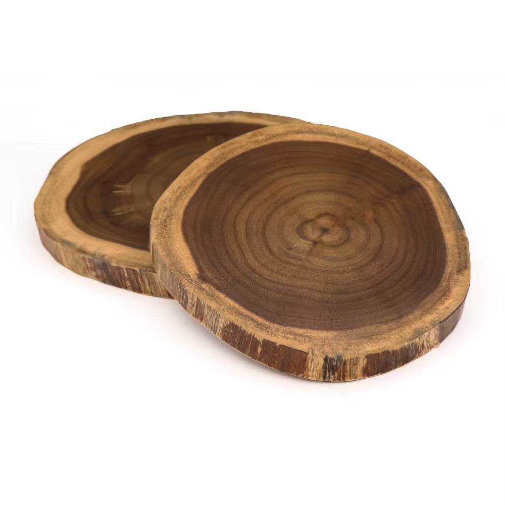 Acacia Cutting Board with Live Edge Bark Creative Natural Tree Stump Irregular Shape Kitchen Chopping Block Cheese Boards
